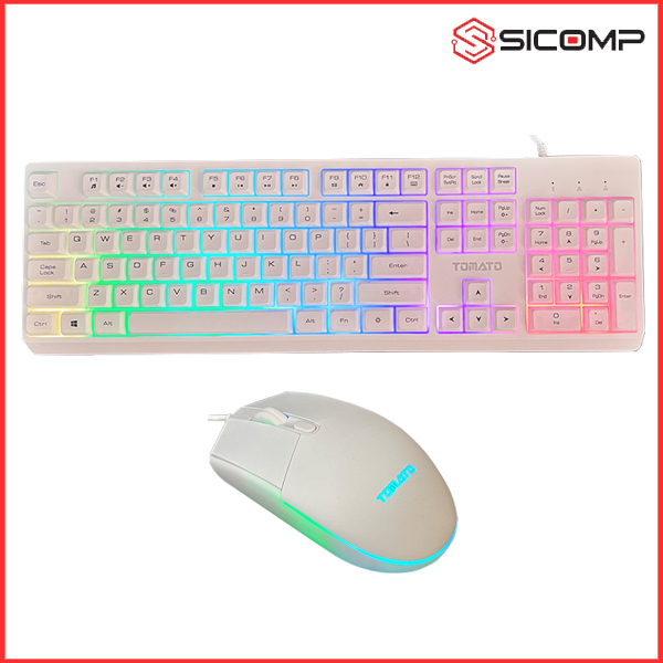 COMBO BÀN PHÍM VÀ CHUỘT TOMATO S100 LED RGB ( MÀU TRẮNG )