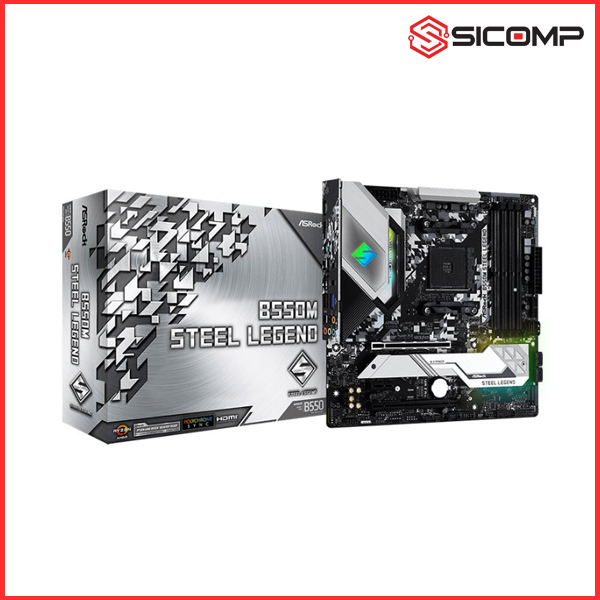 MAINBOARD ASROCK B550M STEEL LEGEND (AMD B550, SOCKET AM4, M-ATX, 4 KHE RAM DDR4)