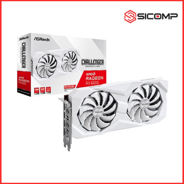 CARD MÀN HÌNH ASROCK AMD RADEON RX 6600 CHALLENGER WHITE 8GB
