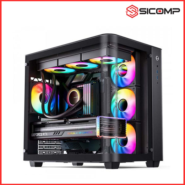 VỎ CASE JONSBO TK-3 BLACK (ATX/MID TOWER/MÀU ĐEN/KÍNH CONG)