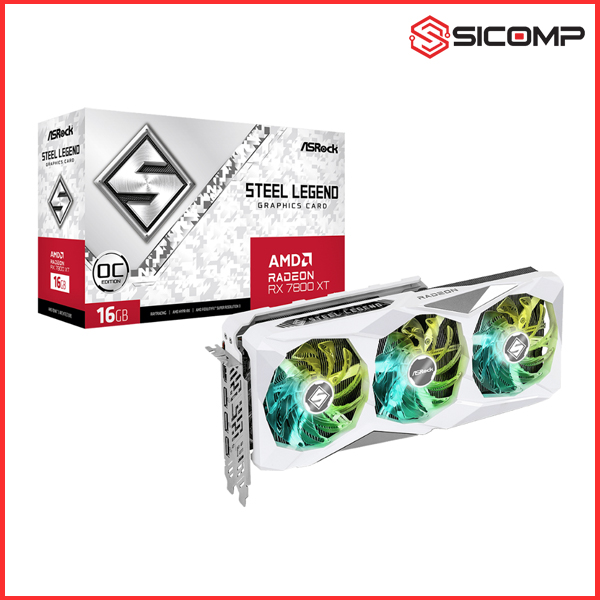 CARD MÀN HÌNH ASROCK RX 7800 XT STEEL LEGEND 16GB OC