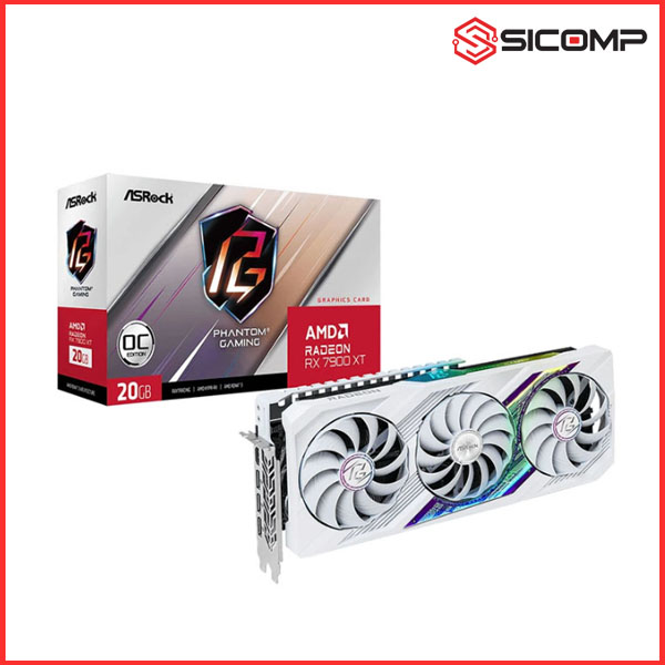 CARD MÀN HÌNH ASROCK AMD RADEON RX 7900XT PHANTOM GAMING WHITE 20GB OC