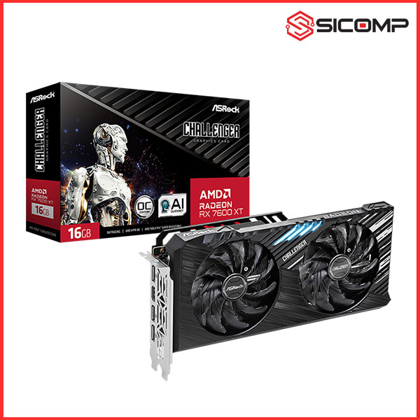 CARD MÀN HÌNH ASROCK AMD RADEON RX 7600XT CHALLENGER 16GB OC