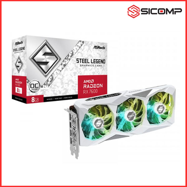 CARD MÀN HÌNH ASROCK AMD RADEON RX 7600 STEEL LEGEND 8GB OC