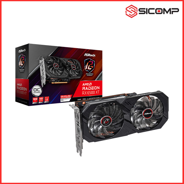 CARD MÀN HÌNH ASROCK AMD RADEON™ RX 6500 XT PHANTOM GAMING D 4GB OC