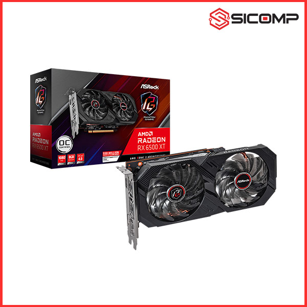 CARD MÀN HÌNH ASROCK AMD RADEON™ RX 6500 XT PHANTOM GAMING 8GB OC