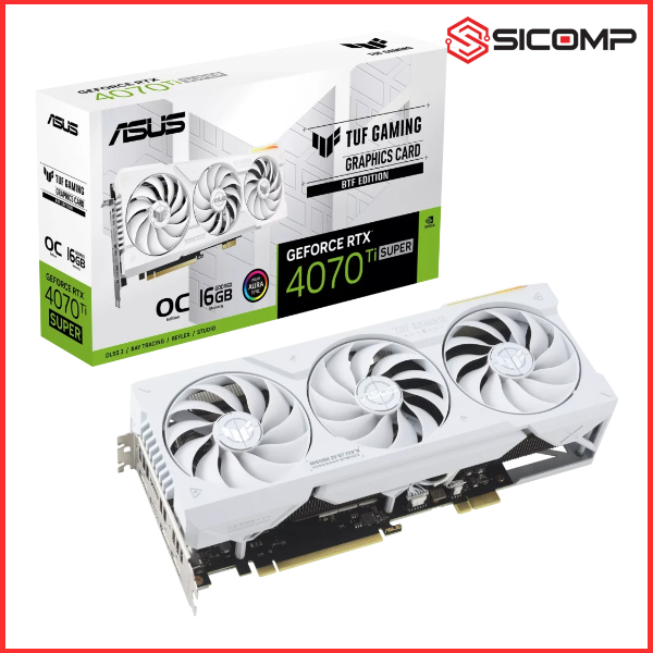 CARD MÀN HÌNH ASUS TUF GAMING GEFORCE RTX 4070 TI SUPER BTF WHITE OC EDITION 16GB GDDR6X