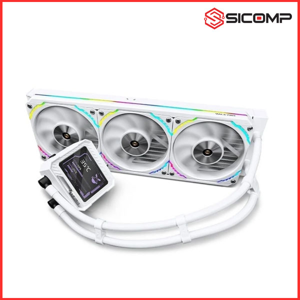 TẢN NHIỆT NƯỚC VALKYRIE MERLIN V360 - TRẮNG TÍM