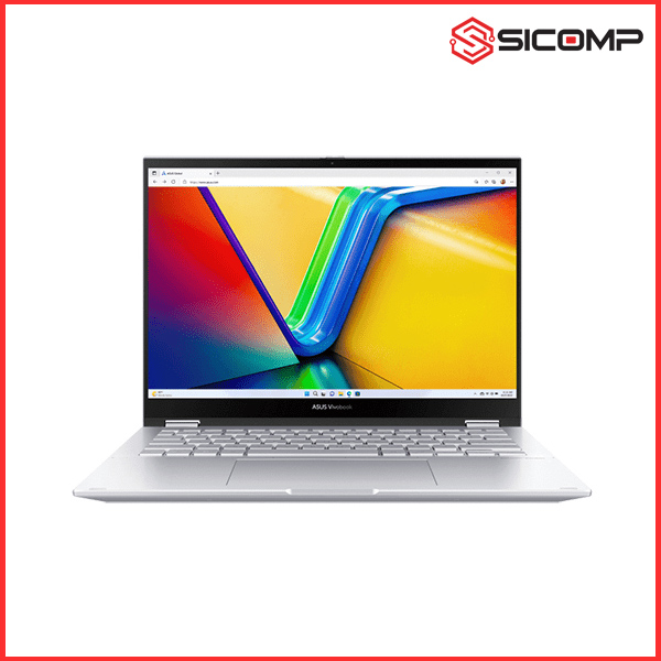 LAPTOP ASUS VIVOBOOK S FLIP TN3402YA-LZ192W (AMD RYZEN R5-7530U | 16GB | 512GB | AMD RADEON | 14 INCH WUXGA | CẢM ỨNG | WIN 11 | BẠC)