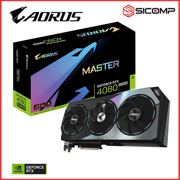 CARD MÀN HÌNH GIGABYTE GEFORCE RTX 4080 SUPER AORUS MASTER 16GB GDDR6X (GV-N408SAORUS-M-16GD)