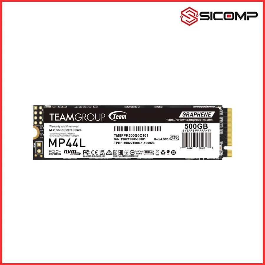 Ổ CỨNG SSD TEAMGROUP MP44L 500GB M.2 2280 PCIe 4.0x4 (ĐỌC 5000MB/s, GHI 2500MB/s)