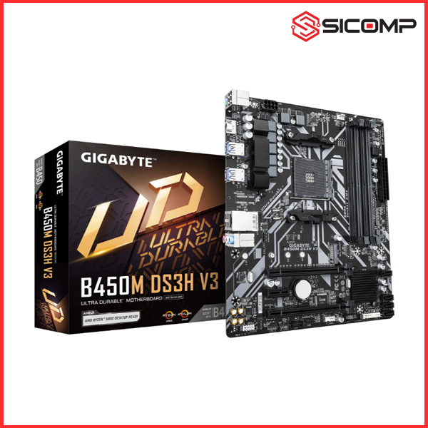 MAINBOARD GIGABYTE B450M DS3H V3 (AMD AM4/m-ATX/DDR4)