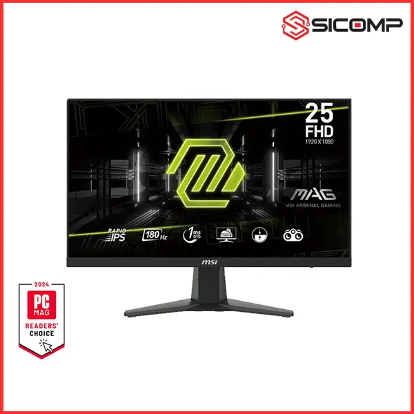 MÀN HÌNH GAMING MSI MAG 256F (24.5 INCH - FULL HD - RAPID IPS - 180HZ - 1MS - PHẲNG)