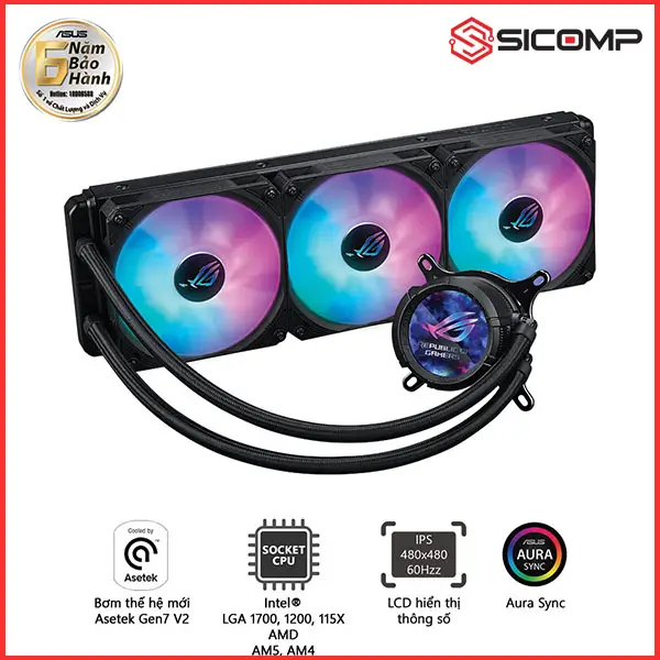 TẢN NHIỆT NƯỚC AIO ASUS ROG STRIX LC III 360 ARGB LCD