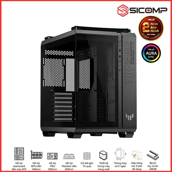 VỎ CASE ASUS TUF GAMING GT502 HORIZON BLACK