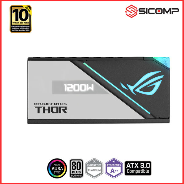 NGUỒN ASUS ROG THOR 1200P2 GAMING PLATINUM - 1200W (MÀU ĐEN/80 PLUS PLATINUM / FULL MODULAR)