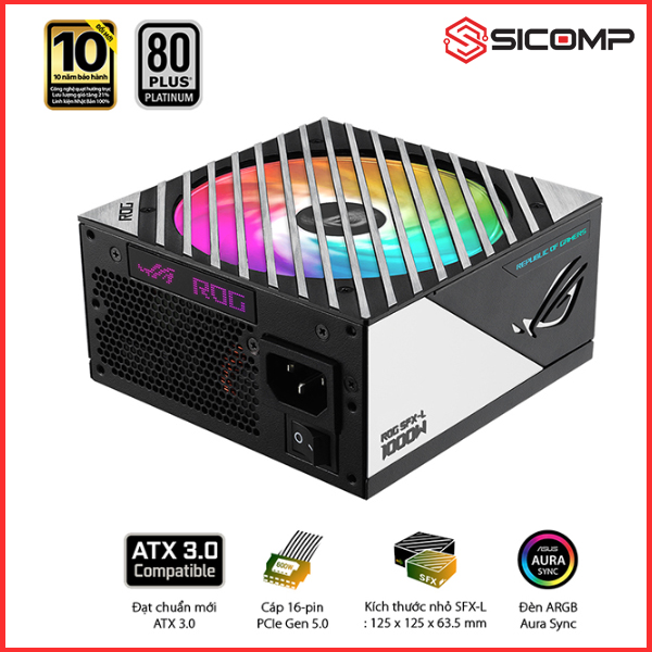 NGUỒN ASUS SFX-L ROG LOKI 1000P (ĐEN/80 PLUS PLATINUM / FULL MODULAR)
