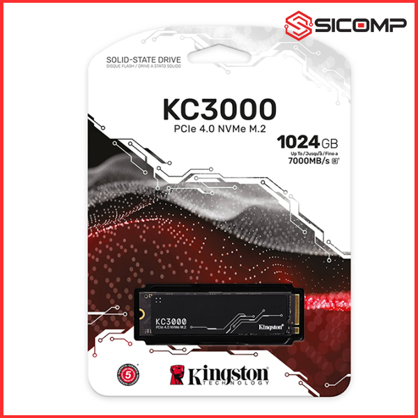 Ổ CỨNG SSD KINGSTON KC3000 1024GB NVME M.2 2280 PCIE GEN 4 X 4 (ĐỌC 7000MB/S, GHI 6000MB/S)-(SKC3000S/1024G)