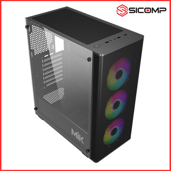 VỎ CASE MIK AION BLACK 3FA (ATX/MID TOWER/MÀU ĐEN/ SẴN 3 FAN RGB)