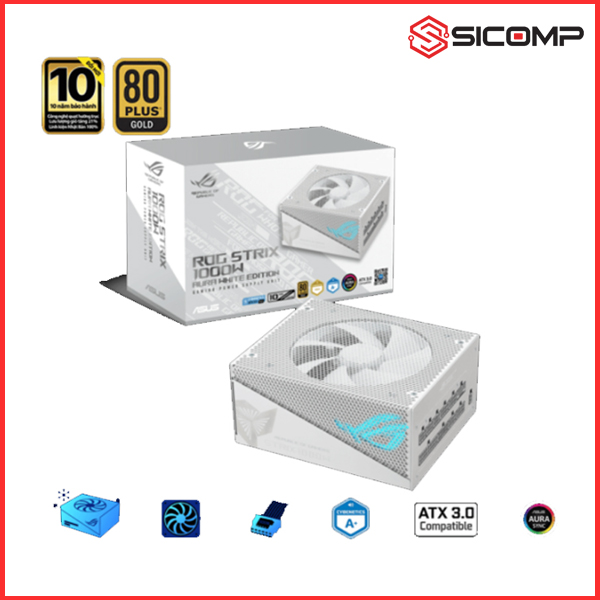 NGUỒN ASUS ROG STRIX 1000G AURA WHITE GAMING (ATX3.0/PCIE 5.0/FULL MODULAR/MÀU TRẮNG)