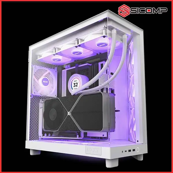 VỎ CASE NZXT H6 FLOW RGB ALL WHITE (ATX | MID TOWER | MÀU TRẮNG)