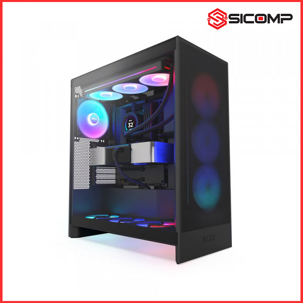 VỎ CASE NZXT H7 FLOW RGB ALL BLACK (2024) (MID TOWER | MÀU ĐEN)