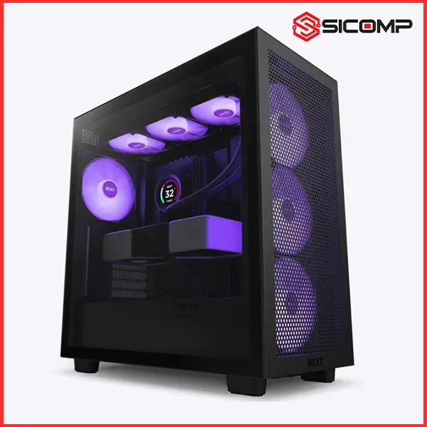 VỎ CASE NZXT H7 FLOW RGB ALL BLACK (2023) (MID TOWER | MÀU ĐEN)