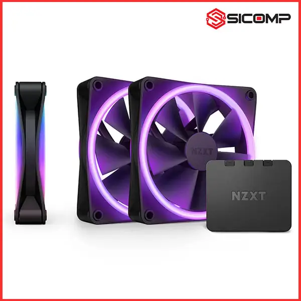 FAN NZXT F120RGB DUO BLACK - TRIPLE (PACK 3 FAN RGB 120MM/ CÓ HUB)