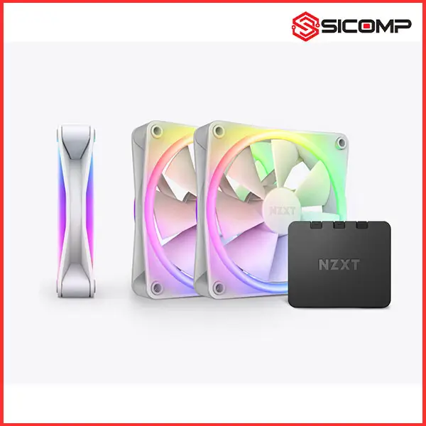 FAN NZXT F120RGB DUO WHITE - TRIPLE (PACK 3 FAN RGB 120MM/ CÓ HUB)