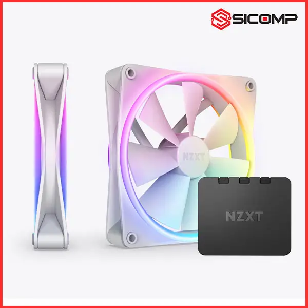 FAN NZXT F140RGB DUO WHITE - TWIN (PACK 2 FAN RGB 140MM/ CÓ HUB)