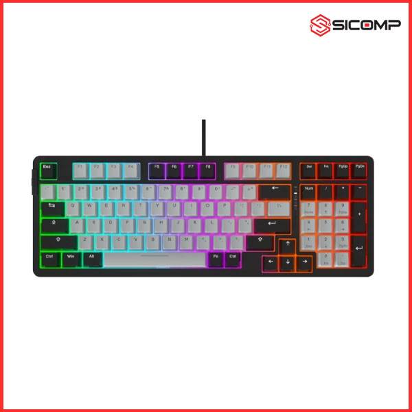BÀN PHÍM QUANG CƠ GAMING DAREU EK98X PBT BLACK-GREY (WATERPROOF, OPTICAL SW, MULTI LED)