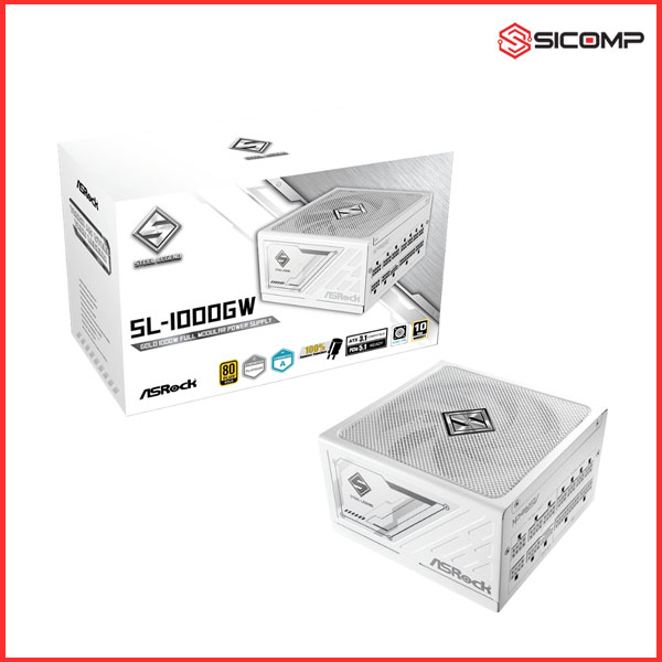 NGUỒN ASROCK SL-1000GW 80 PLUS GOLD FULLY MODULAR WHITE