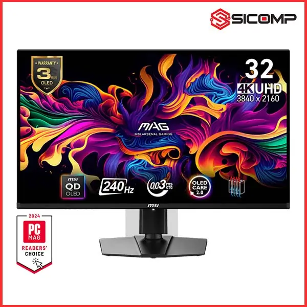 MÀN HÌNH GAMING MSI MPG 321UPX QD-OLED (32 INCH - 4K - OLED - 240HZ - 0.03MS - PHẲNG)