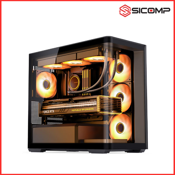VỎ CASE JONSBO D300 BLACK ( MATX, MÀU ĐEN, KÍNH CONG)