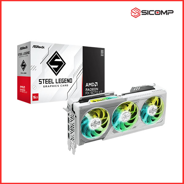 CARD MÀN HÌNH ASROCK AMD RADEON RX 9070 XT STEEL LEGEND 16GB