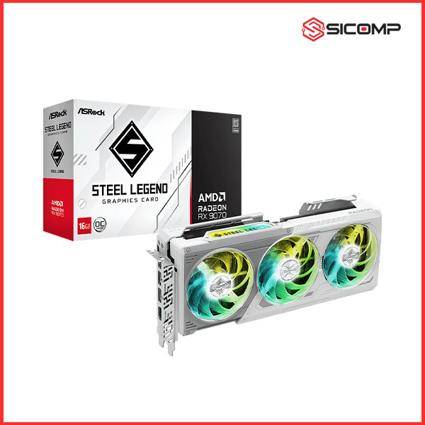 CARD MÀN HÌNH ASROCK STEEL LEGEND RX 9070 SL 16GO