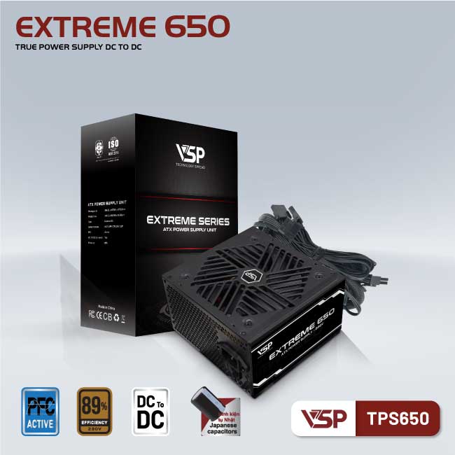 NGUỒN MÁY TÍNH VSP EXTREME TPS650 650W (DC-DC)