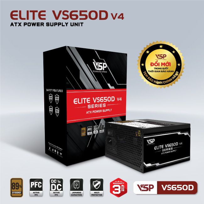 NGUỒN MÁY TÍNH VSP VS650D V4 650W (DC-DC)