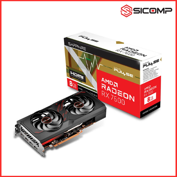 CARD MÀN HÌNH SAPPHIRE PULSE AMD RADEON RX 7600 GAMING OC 8GB LIKE NEW