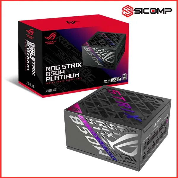 NGUỒN ASUS ROG STRIX GAMING 850P PLATINUM - 850W (MÀU ĐEN/80 PLUS PLATINUM / FULL MODULAR)