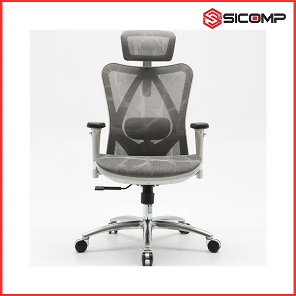 GHẾ CÔNG THÁI HỌC SIHOO M57-N103 GREY FRAME GREY MESH (KHUNG XÁM, LƯỚI XÁM)