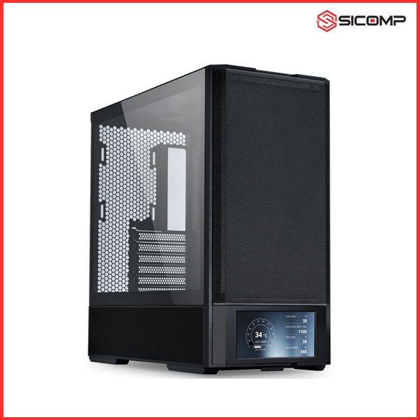 VỎ CASE LIAN LI LANCOOL Digital 207 Black - (ATX/Mid Tower/Màu Đen/Màn hình)