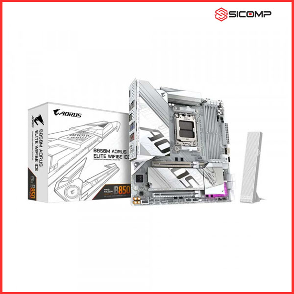 MAINBOARD GIGABYTE B850M AORUS ELITE WIFI 6E ICE, CHÍNH HÃNG