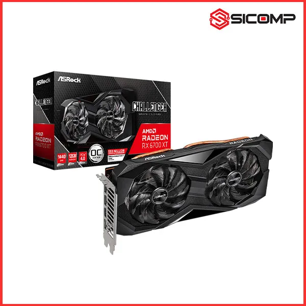 CARD MÀN HÌNH ASROCK RADEON RX 6700 XT CHALLENGER D 12GB OC (2 FAN NEW, FULL BOX, NHẬP KHẨU)