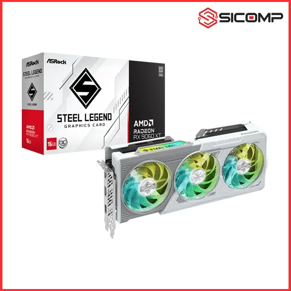 CARD MÀN HÌNH ASROCK RADEON RX 9060 XT STEEL LEGEND 16GB OC