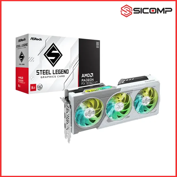 CARD MÀN HÌNH ASROCK RADEON RX 9060 XT STEEL LEGEND 8GB OC