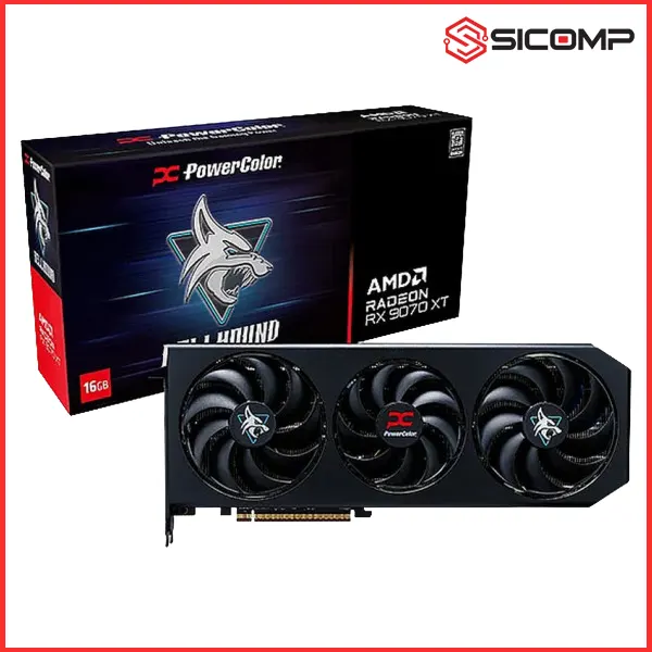 CARD MÀN HÌNH POWERCOLOR HELLHOUND RADEON RX 9070 XT 16GB GDDR6
