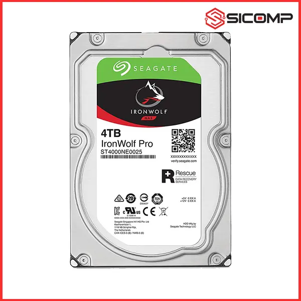 Ổ CỨNG HDD SEAGATE IRONWOLF PRO 4TB ST4000NT001 (3.5INCH/ 7200RPM/ 256MB/ SATA3/ Ổ NAS)