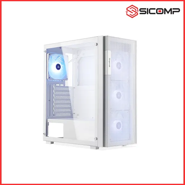 VỎ CASE SEGOTEP AXE 5 TRẮNG KÈM 4 FAN ARGB FULL ATX