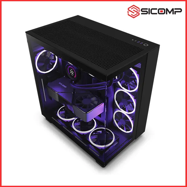 VỎ CASE NZXT H9 FLOW ALL BLACK (ATX | MID TOWER | KÈM 4 FAN)